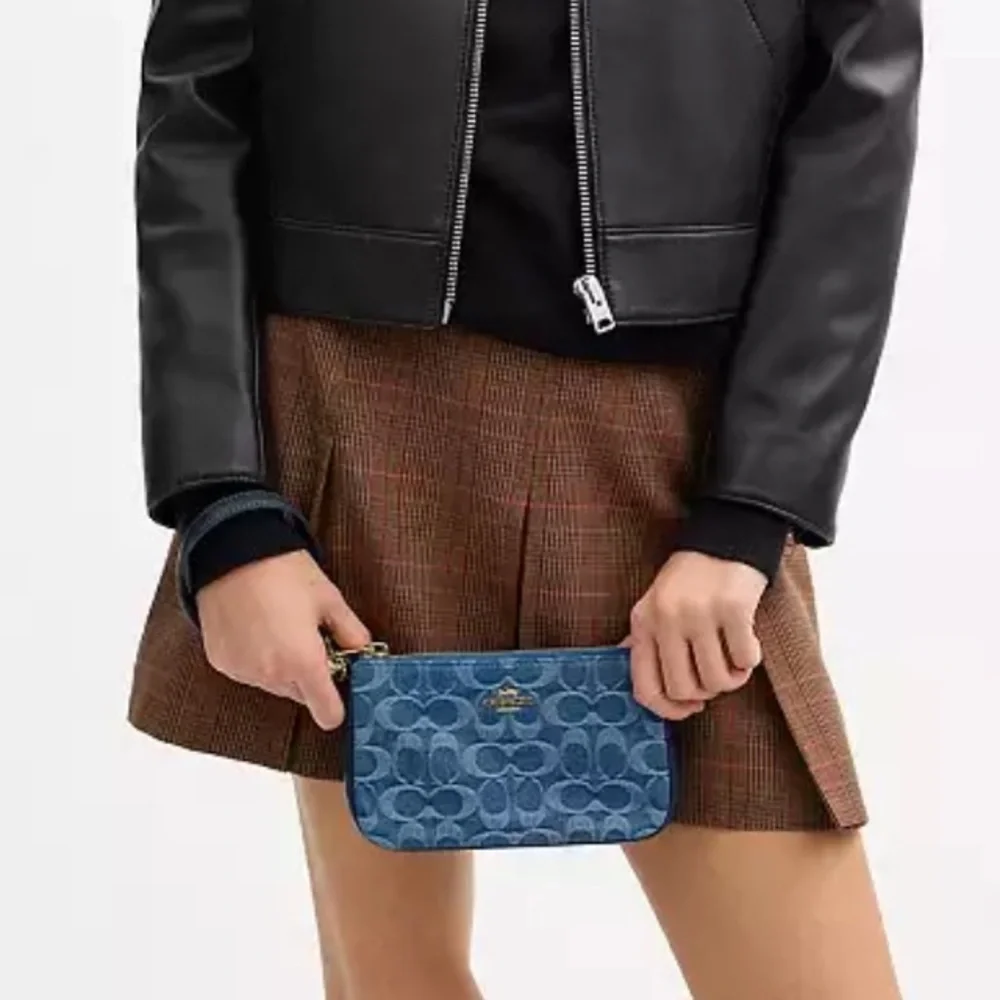 COACH Nolita 19 in Signature Denim Shoulder Bag - Indigo / Gold - Picture 3 of 8